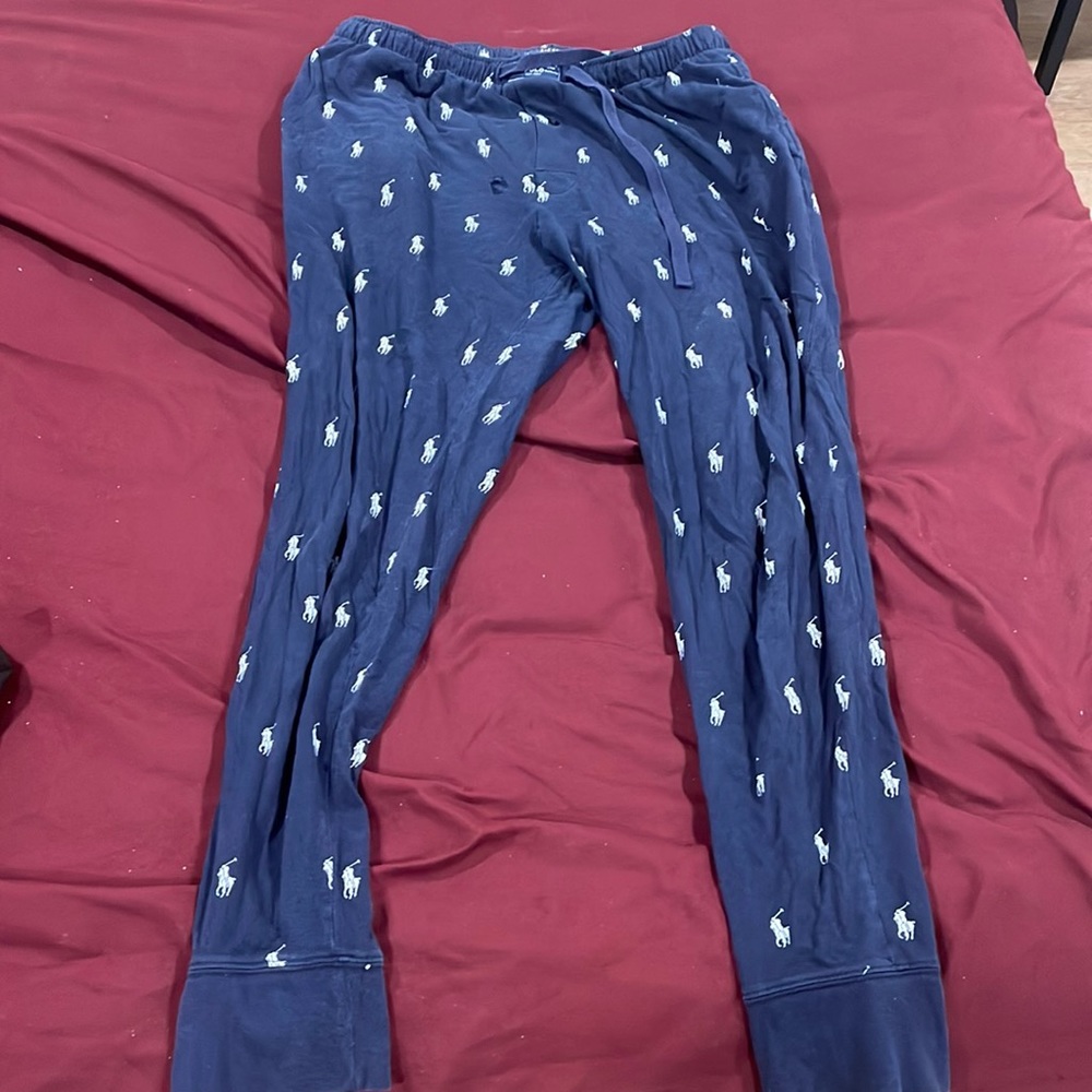 Authentic Navy Polo Ralph Lauren Logo Pj Pants Size Medium